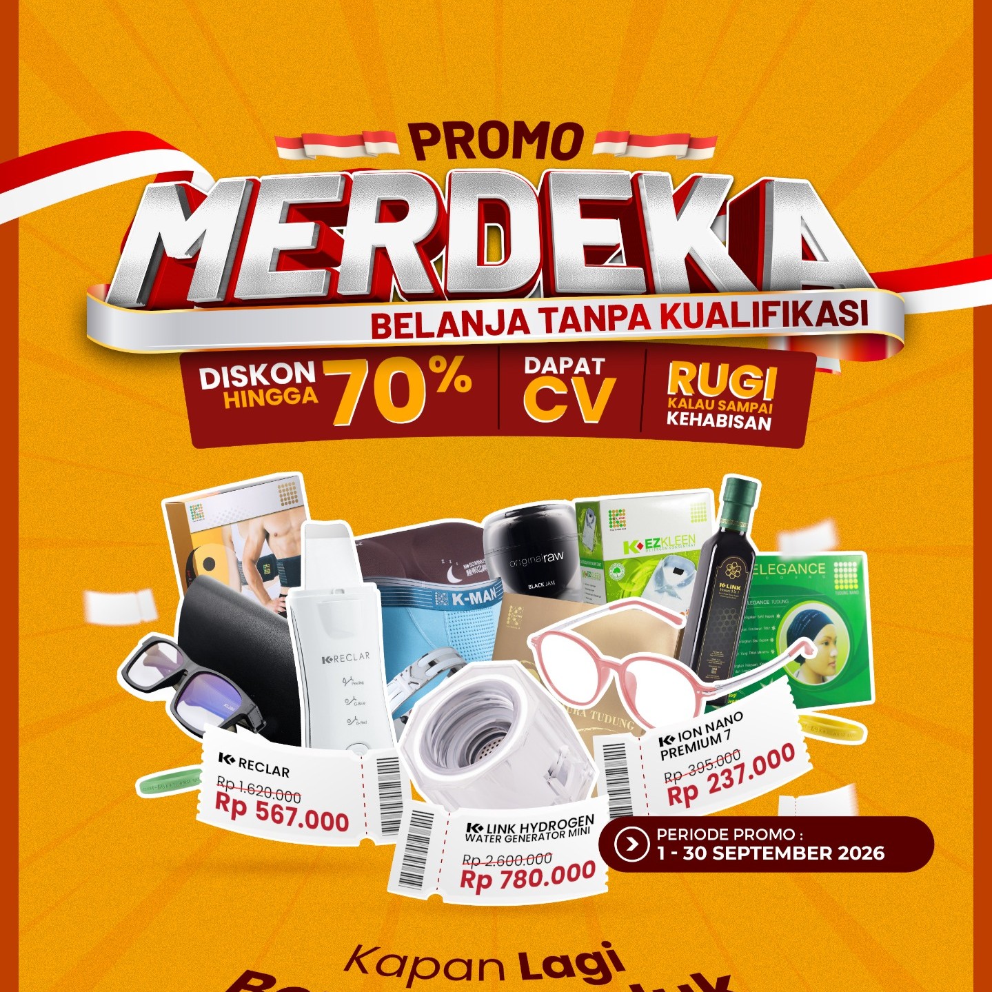 PROMO MERDEKA: LANJUT BORONG PRODUK K-LINK DI BULAN SEPTEMBER – DISKON HINGGA 70%!